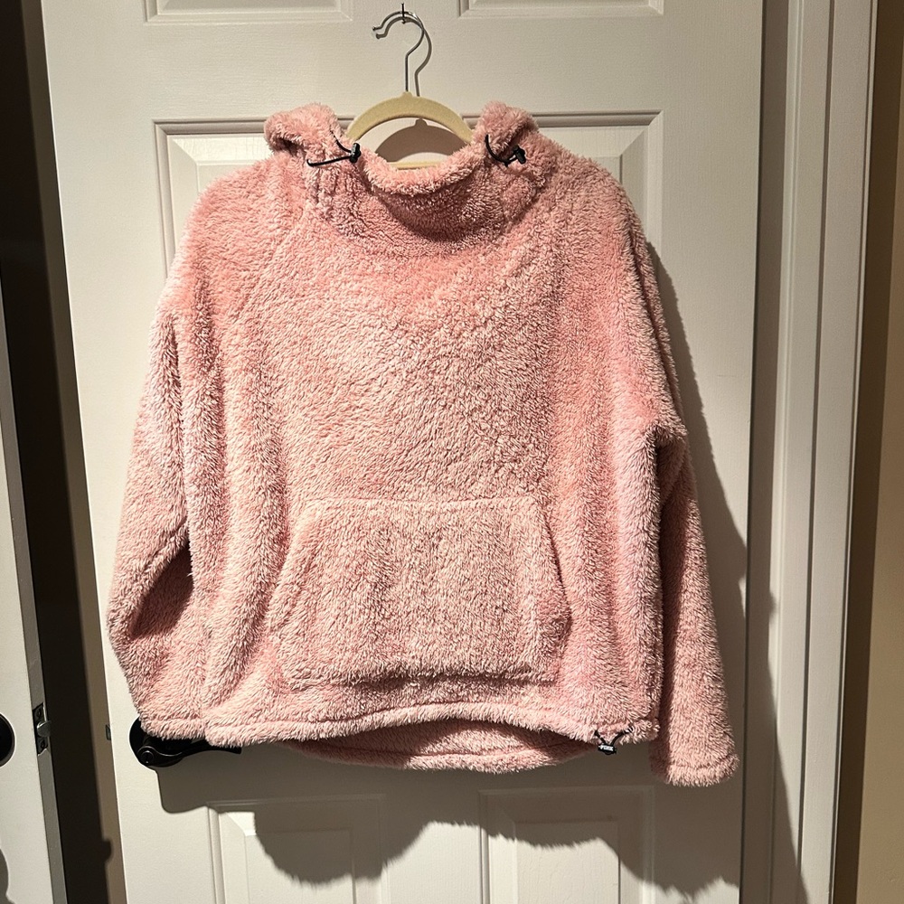 Victoria's Secret Pink Sherpa Hoodie with Front Pocket. Size Small